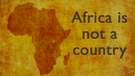 map of africa with the text "africa is not a country"